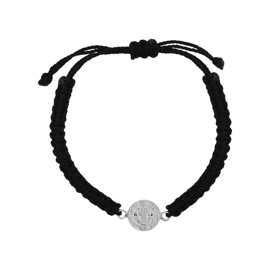 Pulsera San Benito tejida con hilo ajustable
