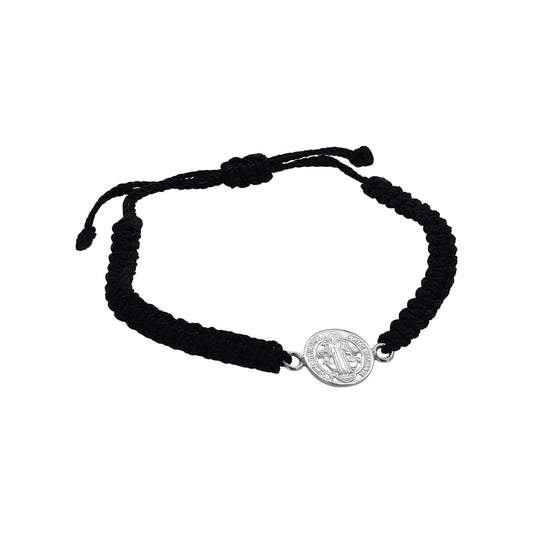 Pulsera San Benito tejida con hilo ajustable