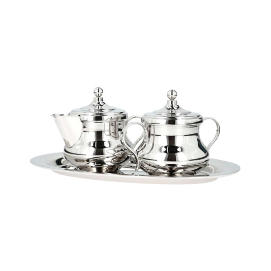 Juego cremera y azucarera con baño de niquel