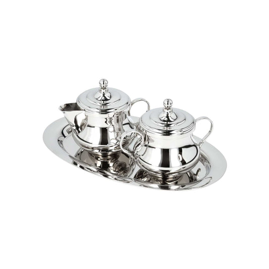 Juego cremera y azucarera con baño de niquel