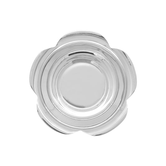 Centro de mesa diseño de flor en baño de plata