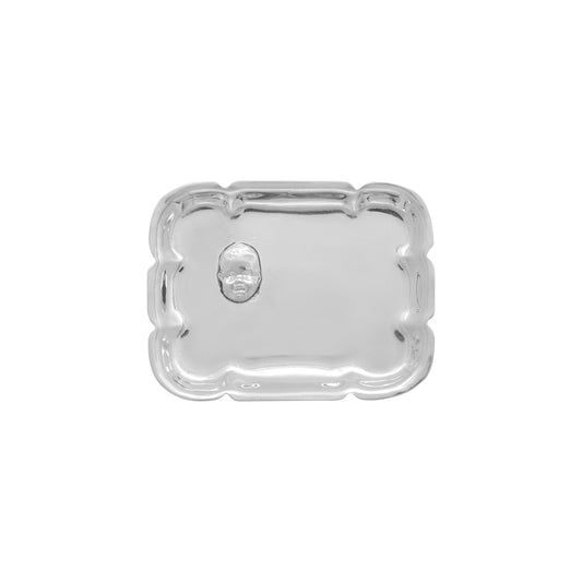 Charola para bolo en baño de plata