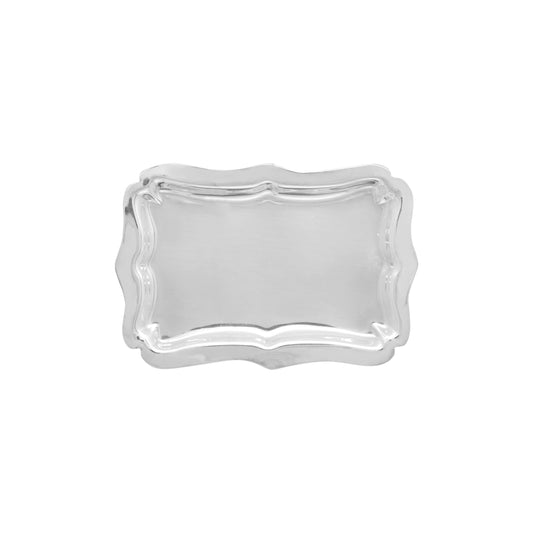 Charola para bolo en baño de plata