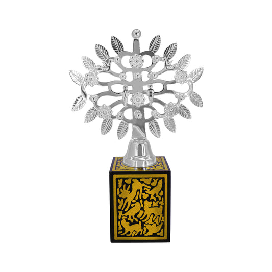 Árbol de la vida plateado base amarilla