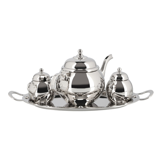 Juego de café acabado liso en baño de niquel