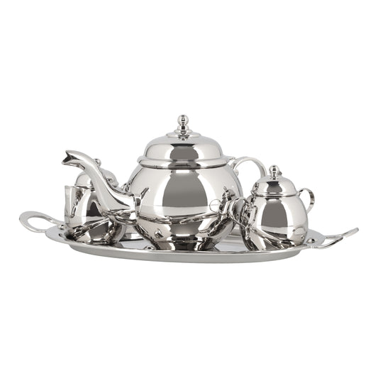 Juego de café acabado liso en baño de niquel