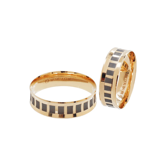 Argollas de matrimonio Cóncavo cuadro en oro de 14K