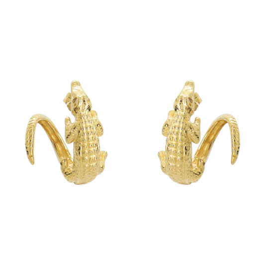 Aretes Cocodrilo oro 14k con diamantes