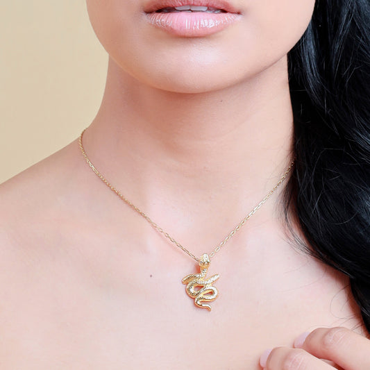 Dije Serpiente oro 14k con diamantes Incluye cadena