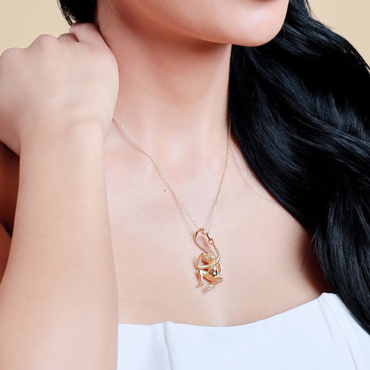 Dije Chango oro 14k con diamantes Incluye cadena