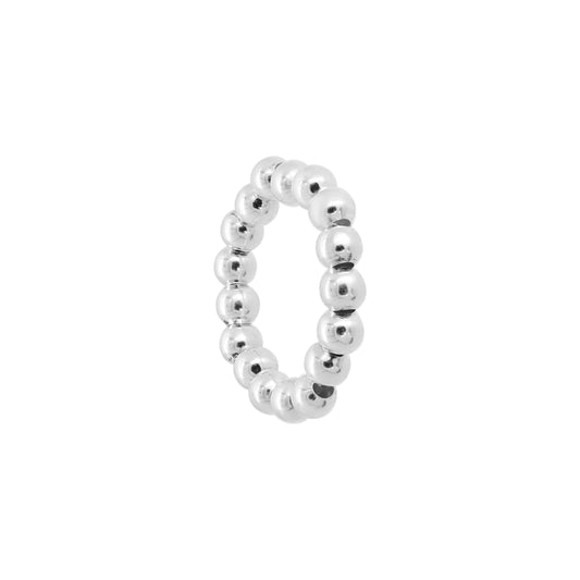 Anillo casquilla lisa 4mm elástico en plata de ley