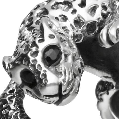 Anillo Jaguar plata .925 con ojos Zafiro
