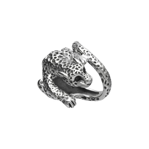 Anillo Jaguar plata .925 con ojos Zafiro