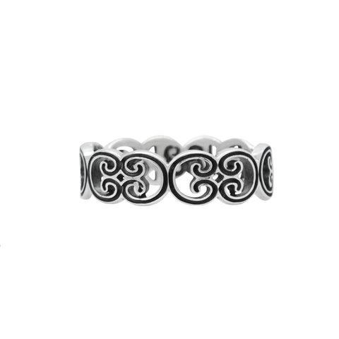 Anillo chinos acabado oxidado en plata .925