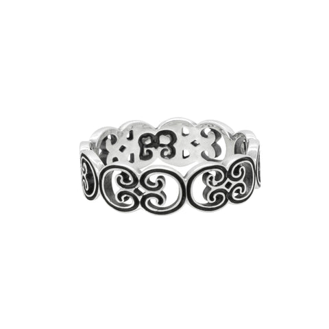 Anillo chinos acabado oxidado en plata .925