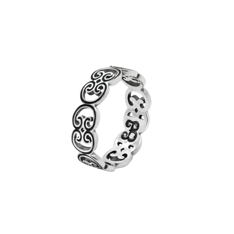 Anillo chinos acabado oxidado en plata .925