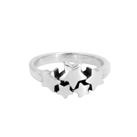 Anillo de estrellas acabado oxidado en plata .925