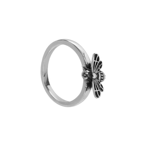 Anillo de abeja con terminado vintage en plata de ley