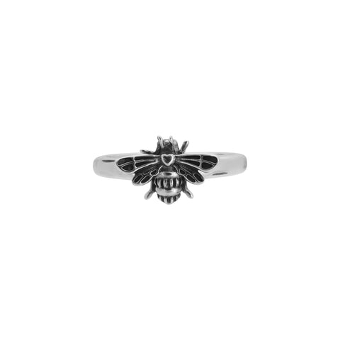Anillo de abeja con terminado vintage en plata de ley