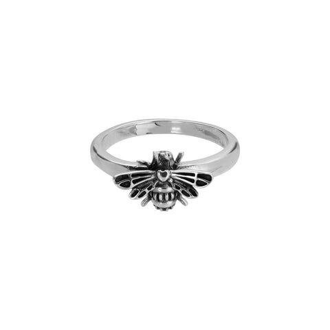 Anillo de abeja con terminado vintage en plata de ley