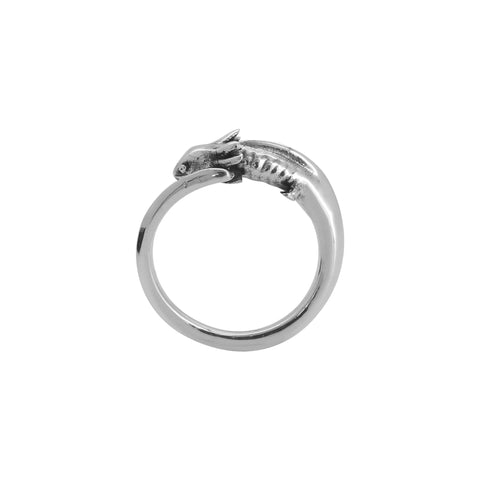 Anillo diseño ajolote en plata de ley