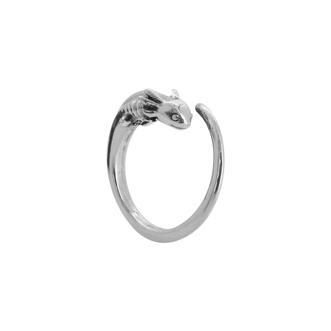 Anillo diseño ajolote en plata de ley