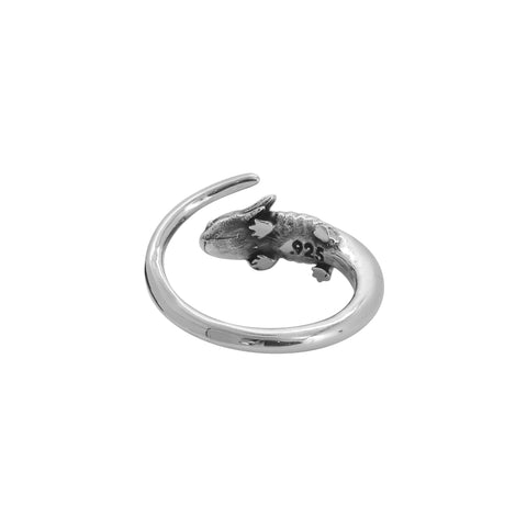 Anillo diseño ajolote en plata de ley