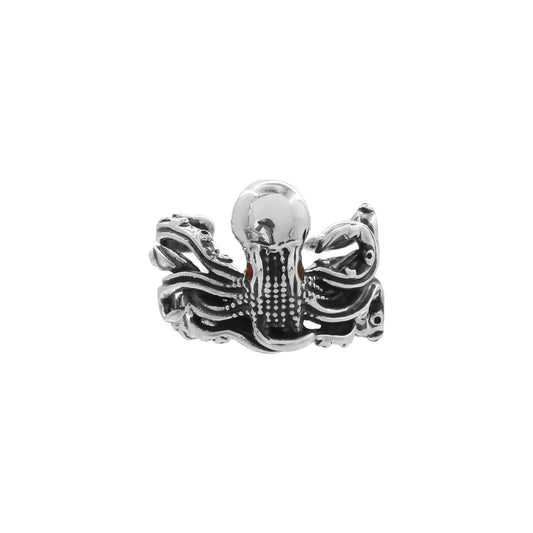 Anillo pulpo mini oxidado en plata de ley