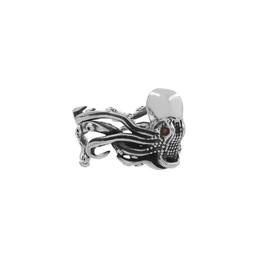 Anillo pulpo mini oxidado en plata de ley