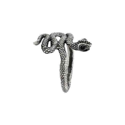 Anillo serpiente mini oxidado en plata de ley