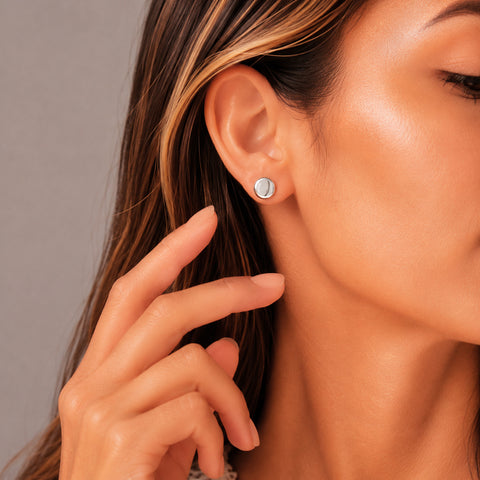 Aretes de bola en plata de ley