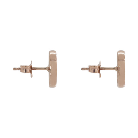 Aretes círculo en plata con baño de oro rosa 18K con zirconia