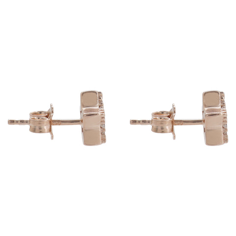 Aretes estrella en plata con baño de oro rosa 18K con zirconia