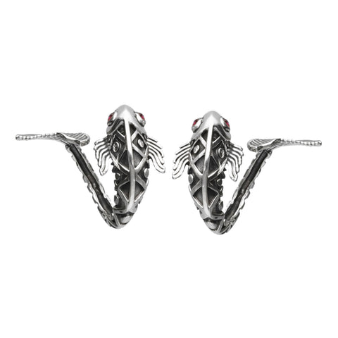 Aretes diseño de Pez Plata .925 con piedra natural