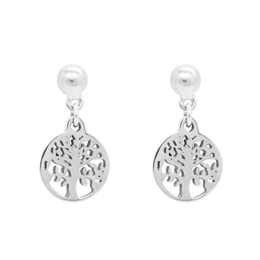 Aretes árbol de la vida plata .925