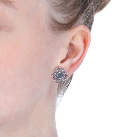 Aretes mándala estrella plata .925