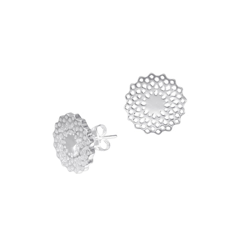 Aretes mándala estrella plata .925