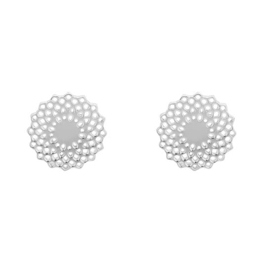 Aretes mándala estrella plata .925