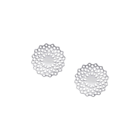 Aretes mándala estrella plata .925
