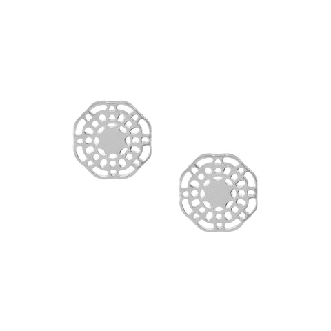 Aretes mándala flor plata .925