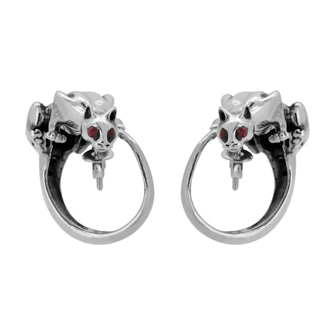 Aretes diseño de Puma plata .925 con piedra natural
