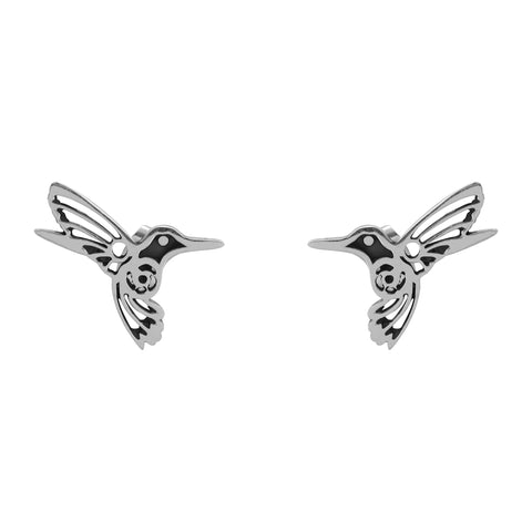 Aretes colibrí en plata .925