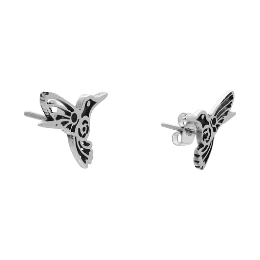 Aretes colibrí en plata .925