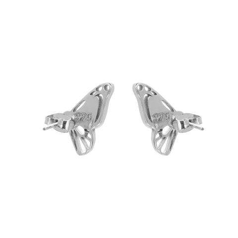 Aretes mariposa en plata .925 con rubí