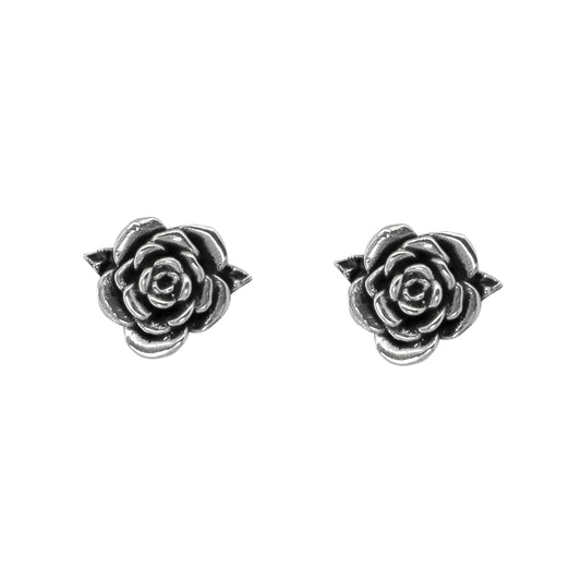 Aretes de rosas acabado oxidado en plata .925