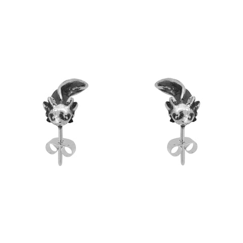 Arete diseño ajolote en plata de ley
