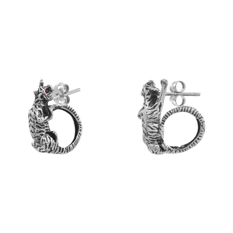 Anillo tigre mini oxidado en plata de ley