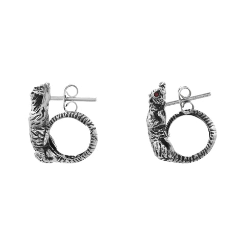 Anillo tigre mini oxidado en plata de ley