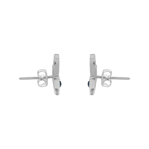 Aretes de Colibrí con piedra zafiro en plata de ley .925