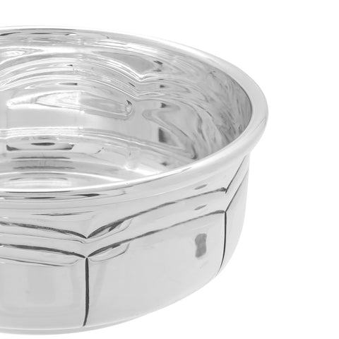 Centro de mesa gallones y líneas en plata de ley